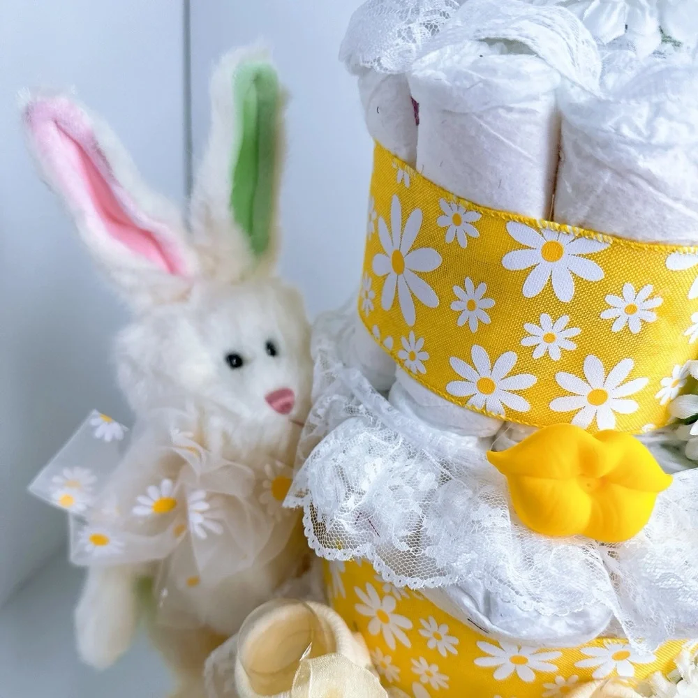 Bunny Diaper Cake, Easter Baby Shower